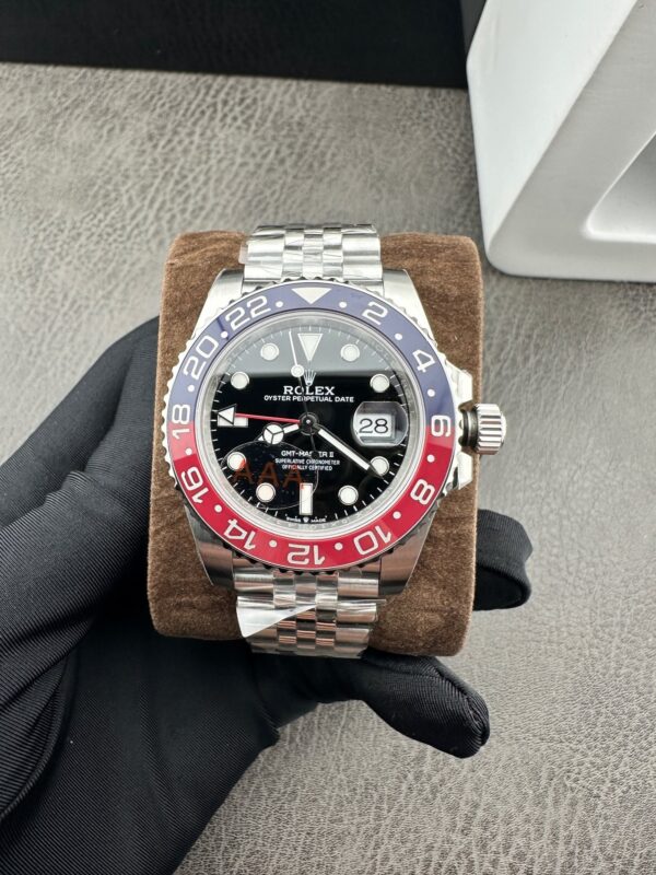 sy_no_E90793258B21E6AD484B1E3E63CA6D95_1 ROLEX Rolex Greenwich II Pepsi Circle Mechanical Movement Black Dial Oyster Steel Strap