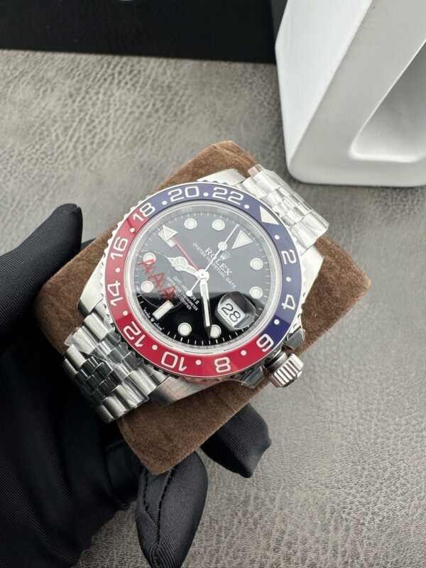 sy_no_E90793258B21E6AD484B1E3E63CA6D95_2 ROLEX Rolex Greenwich II Pepsi Circle Mechanical Movement Black Dial Oyster Steel Strap