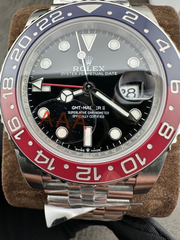 sy_no_E90793258B21E6AD484B1E3E63CA6D95_3 ROLEX Rolex Greenwich II Pepsi Circle Mechanical Movement Black Dial Oyster Steel Strap
