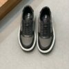 Prada Black-Grey Pebble-Leather Low-Top Sneaker