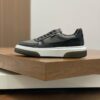Prada Black-Grey Pebble-Leather Low-Top Sneaker