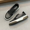 Prada Black-Grey Pebble-Leather Low-Top Sneaker