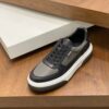 Prada Black-Grey Pebble-Leather Low-Top Sneaker