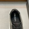 Prada Black-Grey Pebble-Leather Low-Top Sneaker