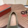 Loro Piana Sage Green Suede Metal-Buckle Loafers