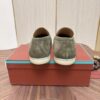 Loro Piana Sage Green Suede Metal-Buckle Loafers