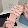 Prada Light Pink Triangle Logo Gear Platform Sandal