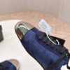 Prada Navy Nylon Silver Toe Mule Sneaker