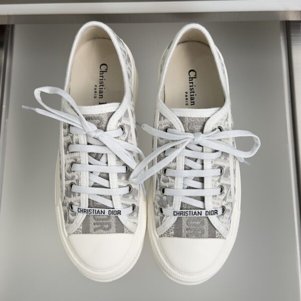 sy_no_EB099A60A9868E692C77390B46B00984_3 Dior Grey Oblique Jacquard Platform Low-Top Sneaker