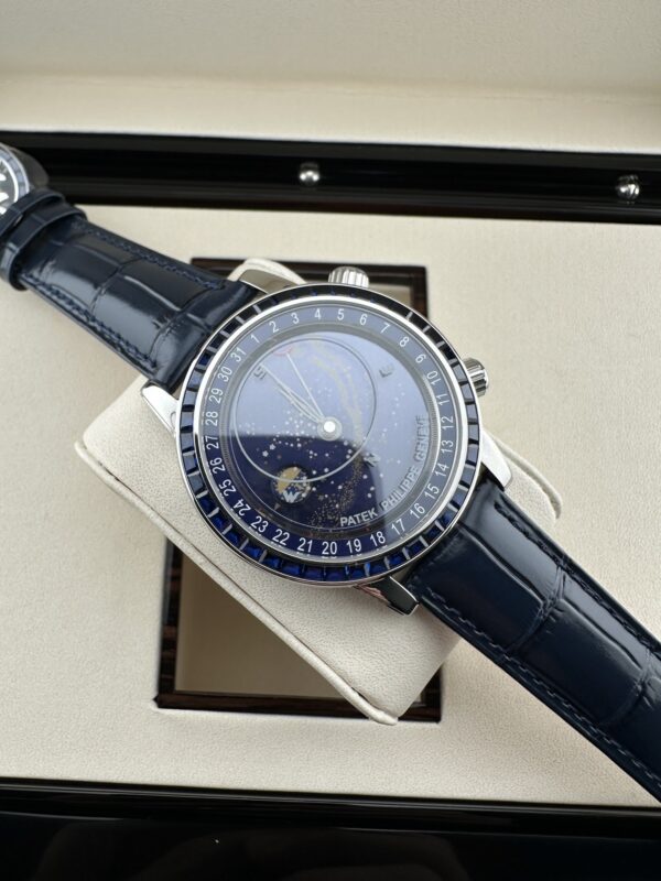 sy_no_EB5B7CD66093CE2A7F493B4EA6B4F0D2_0 Patek Philippe Super Complex Function Timepiece Series Automatic Mechanical Movement Blue Dial Platinum Case Crocodile Leather Strap