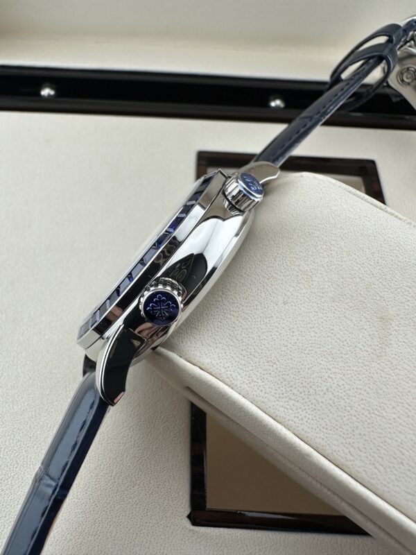 sy_no_EB5B7CD66093CE2A7F493B4EA6B4F0D2_4 Patek Philippe Super Complex Function Timepiece Series Automatic Mechanical Movement Blue Dial Platinum Case Crocodile Leather Strap