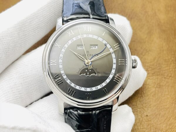 sy_no_EB6F86BCD9E4C2CB3466F551713FAC97_1 BLANCPEIN Classic Series Automatic Mechanical Movement Date Display Week Display Month Display Men's Watch Swiss Watch 40mm Silver Dial Steel Case