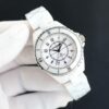 CHANEL J12 watch with automatic mechanical movement, ceramic strap, white dial