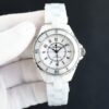 CHANEL J12 watch with automatic mechanical movement, ceramic strap, white dial