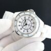CHANEL J12 watch with automatic mechanical movement, ceramic strap, white dial