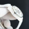CHANEL J12 watch with automatic mechanical movement, ceramic strap, white dial