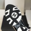 sy_no_EC081D71F35F0D9A4A96AA655C58141D_7 Chanel White and Khaki Mixed Material Low-Top Sneaker with Black Accents and CC Logo