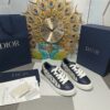 Dior Navy Leather White Oblique Embroidery Low-Top Sneaker