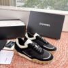 sy_no_ED6C82B08B698F15D76ADE6D4D19472C_4 Chanel Black & White Low-Top Sneaker with Suede & Mesh Detailing