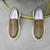 Prada Khaki Grain-Leather Chunky Loafer