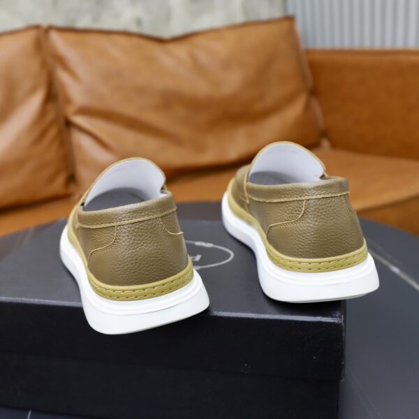 Prada Khaki Grain-Leather Chunky Loafer