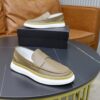 Prada Khaki Grain-Leather Chunky Loafer