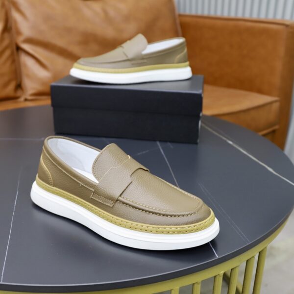 Prada Khaki Grain-Leather Chunky Loafer