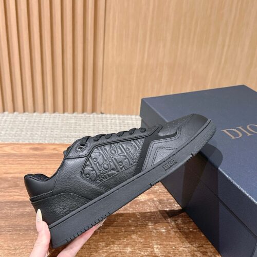 Dior All Black Embossed Oblique Leather Low Sneaker