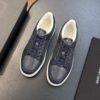 sy_no_F049249A09EE5A409A91387AF6B6D9B4_2 Saint Laurent Navy Blue Pebble-Leather SL61 White-Sole Low-Top Sneaker