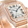 sy_no_F0AF8FA77268688E77A19550D2EDBD2B_1 Cartier Santos Leather Strap Full Diamond Mechanical Men's Watch