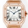 sy_no_F0AF8FA77268688E77A19550D2EDBD2B_3 Cartier Santos Leather Strap Full Diamond Mechanical Men's Watch