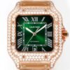 sy_no_F0AF8FA77268688E77A19550D2EDBD2B_5 Cartier Santos Leather Strap Full Diamond Mechanical Men's Watch