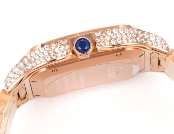 sy_no_F0AF8FA77268688E77A19550D2EDBD2B_8 Cartier Santos Leather Strap Full Diamond Mechanical Men's Watch