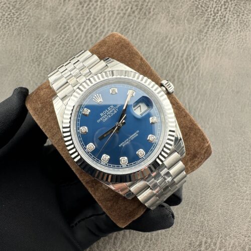Rolex Dog Tooth Ring Diamond Log Series Blue Diamond Log Automatic Mechanical Movement 100m Waterproof Men's Watch