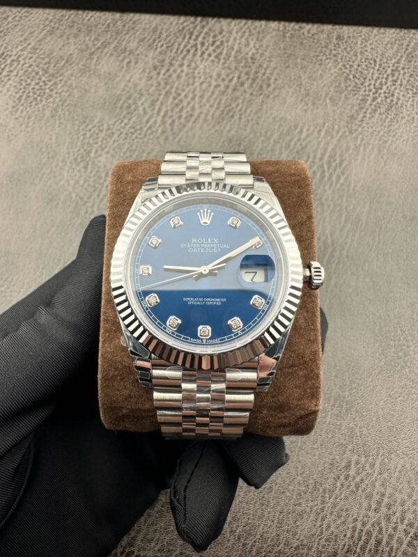 sy_no_F2741DAF5C20BC3316CFBBEAB73DEC18_1 Rolex Dog Tooth Ring Diamond Log Series Blue Diamond Log Automatic Mechanical Movement 100m Waterproof Men's Watch