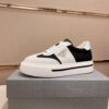 sy_no_F47DD46ABC08C92D9436AFD774E57810_0 Prada Black White Leather Mesh Triangle Platform Sneaker