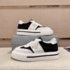 sy_no_F47DD46ABC08C92D9436AFD774E57810_6 Prada Black White Leather Mesh Triangle Platform Sneaker