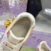 sy_no_F5640455A7ECBED08DEAFE97D84DD1A4_7 Gucci Screener Sneaker in Pink Leather with Blue/Orange Web Stripe