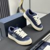 sy_no_F5E0C65CBA6609CBE5C3F27D2C5EEB79_2 Dior Navy Blue Suede White Thick Lace Low-Top Sneaker