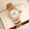 BVLGARI LVCEA watch automatic mechanical movement, stainless steel K gold 18k rose gold strap, mother of pearl dial, women's model, date display
