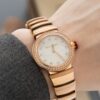 BVLGARI LVCEA watch automatic mechanical movement, stainless steel K gold 18k rose gold strap, mother of pearl dial, women's model, date display