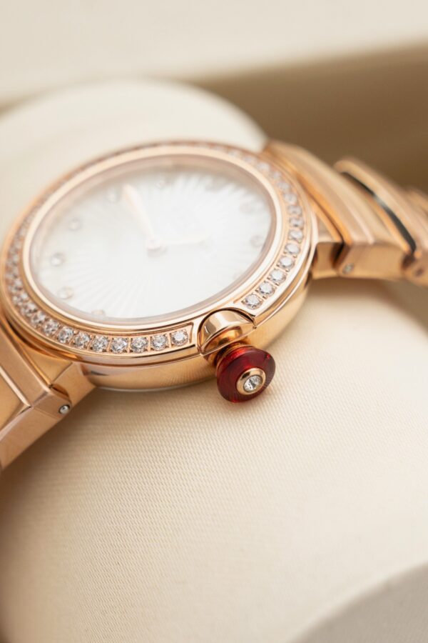 BVLGARI LVCEA watch automatic mechanical movement, stainless steel K gold 18k rose gold strap, mother of pearl dial, women's model, date display