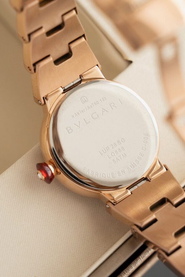 BVLGARI LVCEA watch automatic mechanical movement, stainless steel K gold 18k rose gold strap, mother of pearl dial, women's model, date display