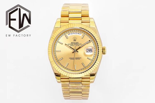 sy_no_F65D8597DED0C75ADC125EC4204EE461_0 ROLEX Rolex Dog Tooth Ring Weekly Calendar Automatic Mechanical Movement 100m Waterproof Date Display Swiss Watch 36mm Gold Dial Gold Strap