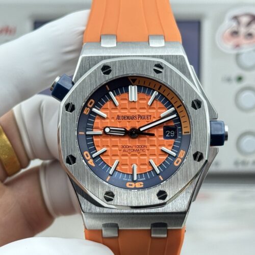 AUDEMARS PIGUET Audemars Piguet Royal Oak Offshore Series Automatic Mechanical Movement 300m Waterproof Men's Watch Swiss Watch Orange Dial Stainless Steel Case Rubber Strap