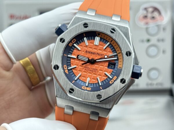AUDEMARS PIGUET Audemars Piguet Royal Oak Offshore Series Automatic Mechanical Movement 300m Waterproof Men's Watch Swiss Watch Orange Dial Stainless Steel Case Rubber Strap