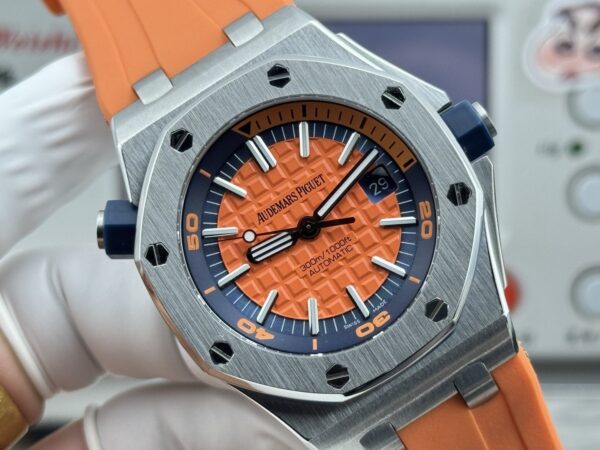 AUDEMARS PIGUET Audemars Piguet Royal Oak Offshore Series Automatic Mechanical Movement 300m Waterproof Men's Watch Swiss Watch Orange Dial Stainless Steel Case Rubber Strap
