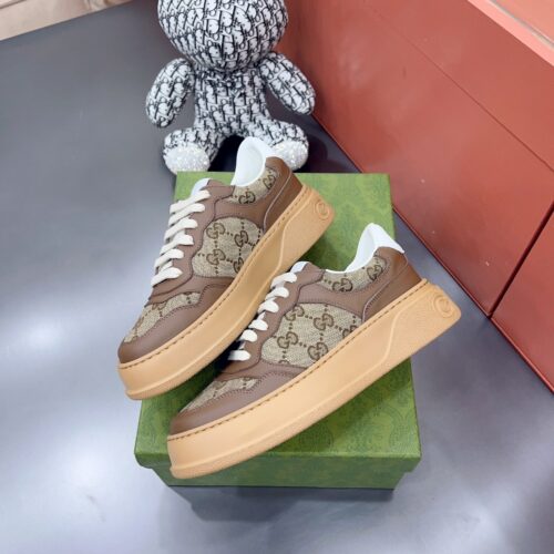 sy_no_F74A1FFDB10BE061170E609FE38E5C44_0 Gucci MAC8 GG Canvas & Brown Leather Sneaker