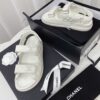 Chanel White Quilted Leather Platform Sandal with Rhinestone CC Logo