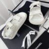 Chanel White Quilted Leather Platform Sandal with Rhinestone CC Logo